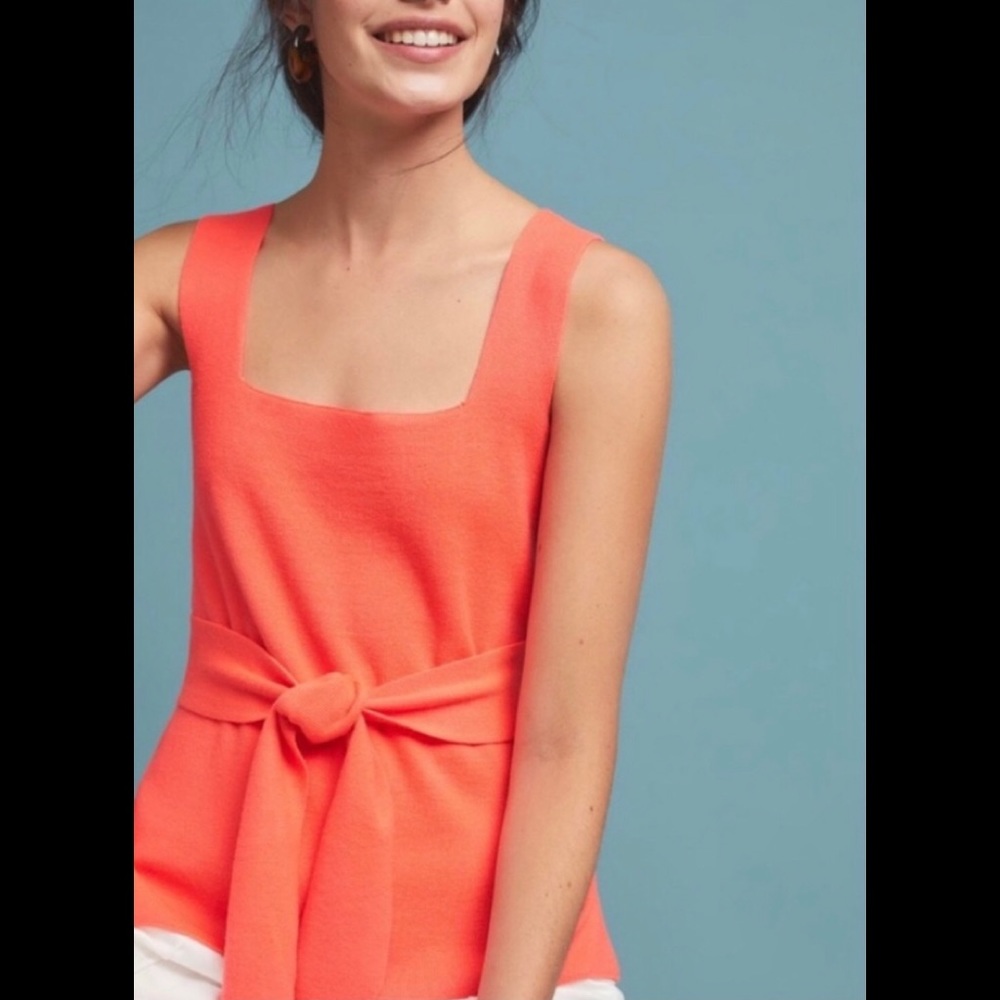 NWT Anthropologie | Belted Square Neck Sweater Top
